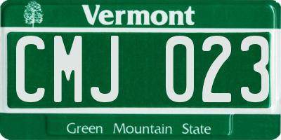 VT license plate CMJ023