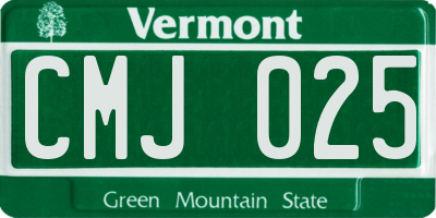 VT license plate CMJ025