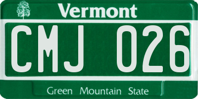 VT license plate CMJ026