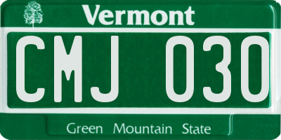 VT license plate CMJ030