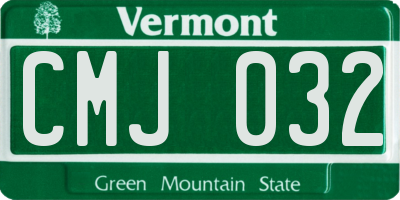VT license plate CMJ032