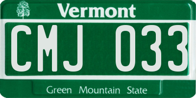 VT license plate CMJ033