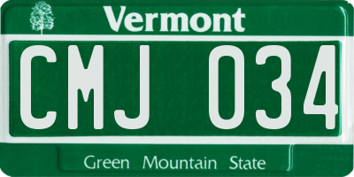 VT license plate CMJ034