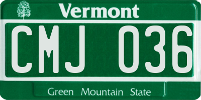 VT license plate CMJ036