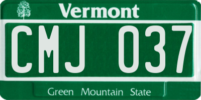 VT license plate CMJ037