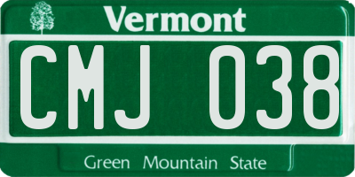 VT license plate CMJ038