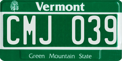 VT license plate CMJ039