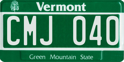 VT license plate CMJ040