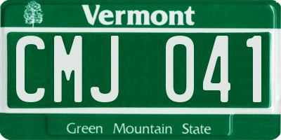 VT license plate CMJ041