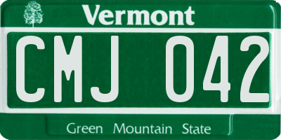 VT license plate CMJ042