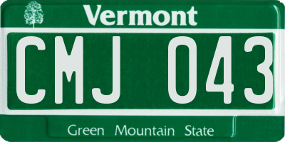 VT license plate CMJ043