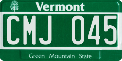 VT license plate CMJ045
