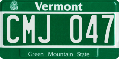 VT license plate CMJ047