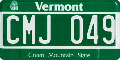 VT license plate CMJ049