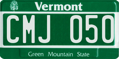 VT license plate CMJ050