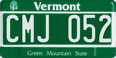 VT license plate CMJ052