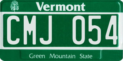 VT license plate CMJ054
