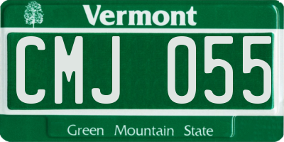 VT license plate CMJ055