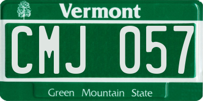 VT license plate CMJ057