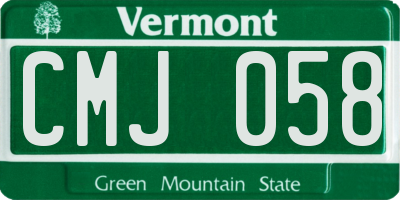 VT license plate CMJ058