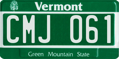 VT license plate CMJ061
