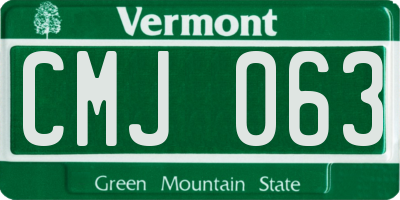 VT license plate CMJ063
