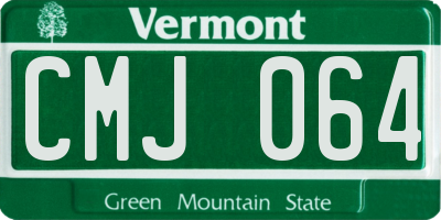 VT license plate CMJ064