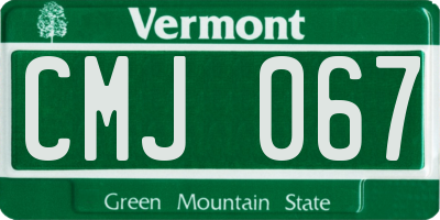 VT license plate CMJ067