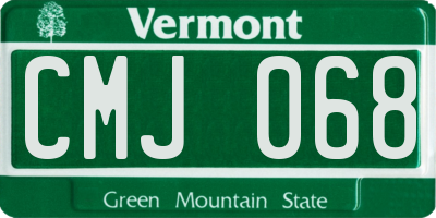 VT license plate CMJ068