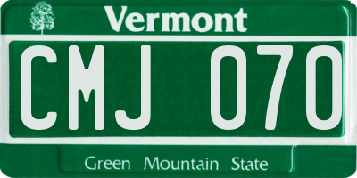 VT license plate CMJ070