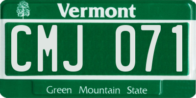 VT license plate CMJ071