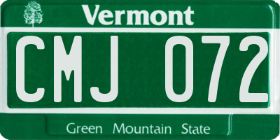 VT license plate CMJ072