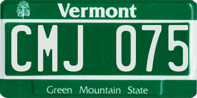 VT license plate CMJ075