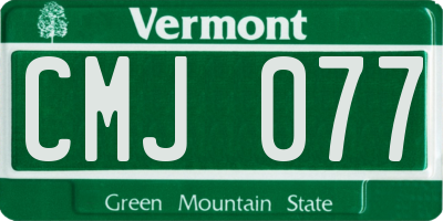 VT license plate CMJ077