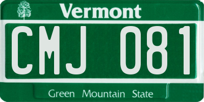 VT license plate CMJ081