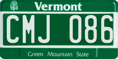 VT license plate CMJ086