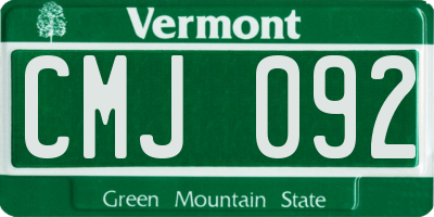 VT license plate CMJ092