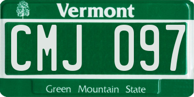 VT license plate CMJ097