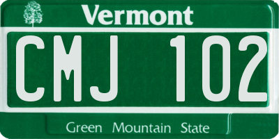 VT license plate CMJ102