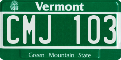 VT license plate CMJ103
