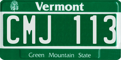 VT license plate CMJ113