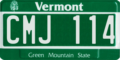 VT license plate CMJ114