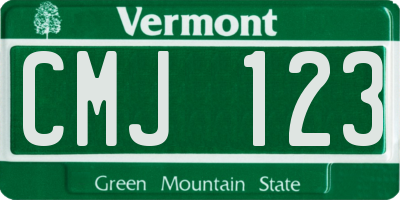VT license plate CMJ123