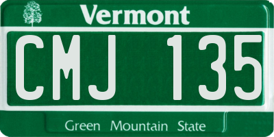 VT license plate CMJ135