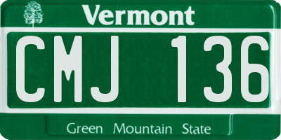VT license plate CMJ136