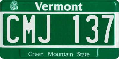 VT license plate CMJ137