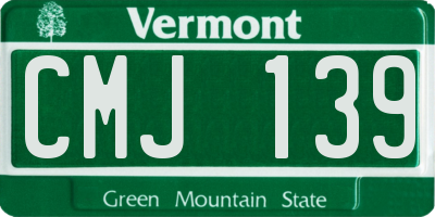 VT license plate CMJ139