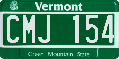VT license plate CMJ154