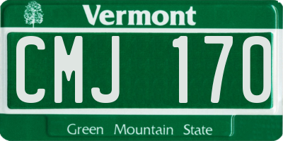 VT license plate CMJ170