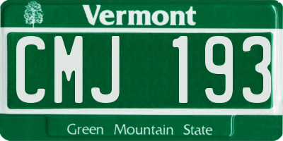 VT license plate CMJ193